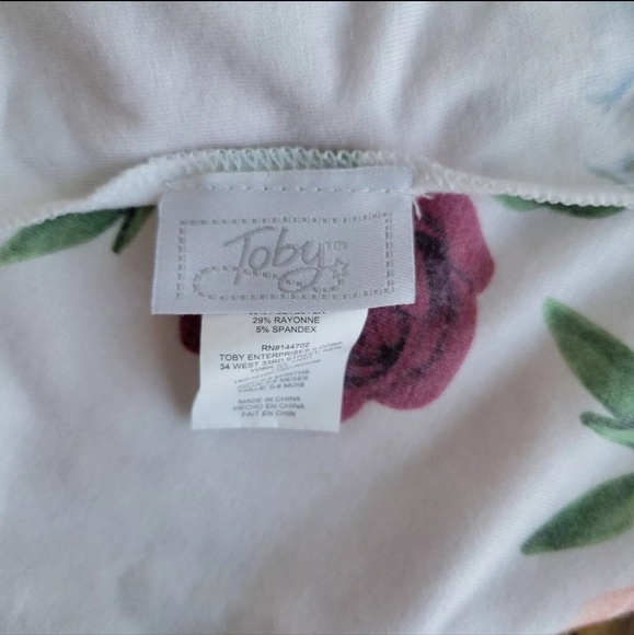 Toby Baby Girl 2 Pc Wrap Swaddle Set with Headband Floral - Picture 3 of 4